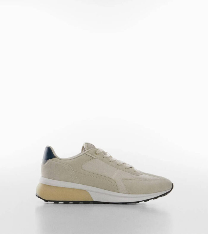 Leather mixed sneakers